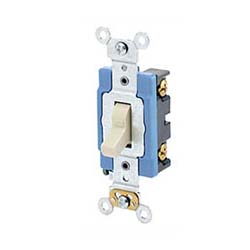 Leviton 15A Industrial Illuminated Toggle Switch - Ivory