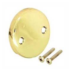 Two-Hole Overflow Face Plate - Pol. Brass