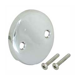 2 Hole Round Overflow Face Plate - Chrome