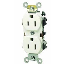 Leviton 15A Industrial Grade Duplex Receptacle - White