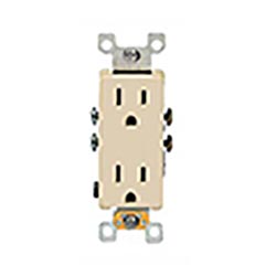 Leviton Decora 15A Duplex Receptacle - Ivory