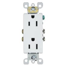 Leviton Decora 15A Duplex Receptacle - White