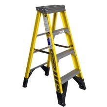 Werner 4' Fiberglass Double Sided Ladder - 375 lb Cap