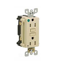 Leviton 15A GFCI Receptacle w/LED Indicator - Ivory