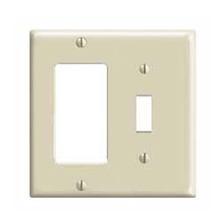 Leviton 2 Gang, 1 Device, 1 Toggle Cover Plate - Ivory