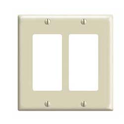 Leviton 2 Gang Decora Cover Plate - Ivory