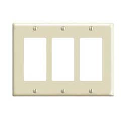 Leviton 3-Gang Decora Wall Plate - Ivory