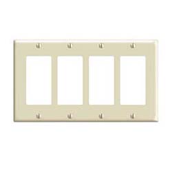 Leviton 4-Gang Decora Cover Plate - Ivory