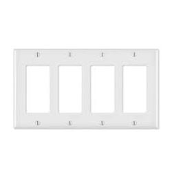 Leviton 4-Gang Decora Cover Plate - White