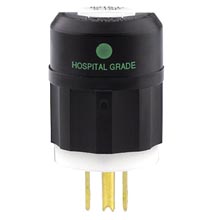 Leviton 15 Amp Hospital Grade Straight Blade Plug, Black Body