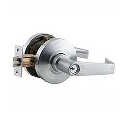 Schlage Storeroom Lockset, Saturn Handle - Satin Chrome