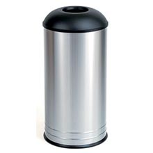 Bobrick 15 Gal Open-Top Waste Receptacle - Chrome w/Black Top