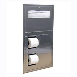 Bobrick Classic Recessed Seat-Cover & Toilet Tissue Dispenser