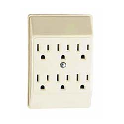 6 Outlet Grounding Tap - Ivory