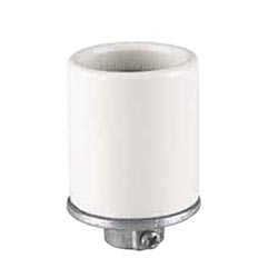 Glazed Med Base Porcelain Socket w/ Plated Screw Shell