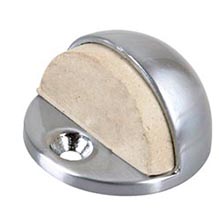 Solid Brass Low Profile Dome Stop - Satin Chrome