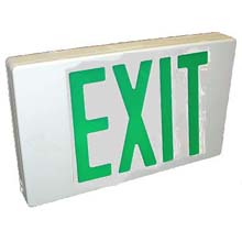 Orbit LED Exit Sign, Dual Circuit, White w/Green Letters