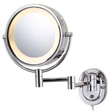 Jerdon 5X Halo Lighted Wall Mount Mirror, Chrome