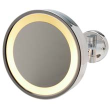 Jerdon 3X Lighted Wall Mount Mirror, Hardwire - Chrome