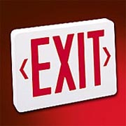 Nora Lighting LED Exit Sign w/Battery Backup, Red Letters