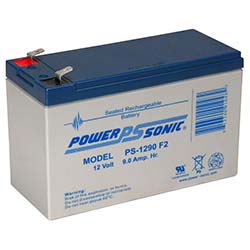 Power-Sonic 12V, 9.0 Amp Hour Rechargeable Battery, F2 Terminals