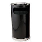 Rubbermaid 12 Gal Atrium Ash/Trash Receptacle w/Sand Top - Black