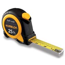 Komelon 25' Self Lock Measuring Tape w/Printed Fractions