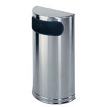 Rubbermaid 9 Gallon Half Round Receptacle - Satin SS