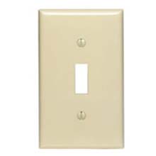 P&S Single Gang Toggle Switch Plate - Ivory