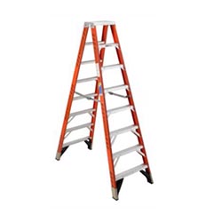 Werner 8' Fiberglass Double Sided Stepladder - 375 lb. Capacity